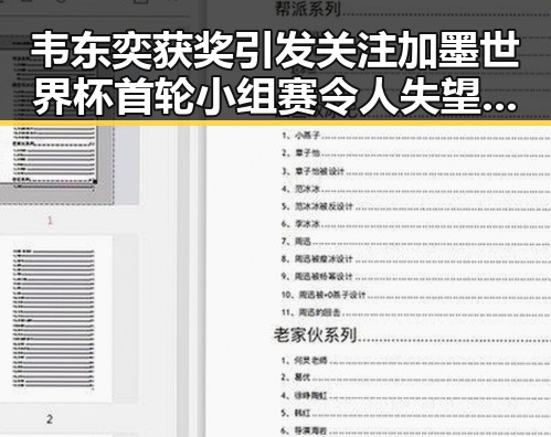 韦东奕获奖引发关注 加墨世界杯首轮小组赛令人失望的表现揭示明星秘闻